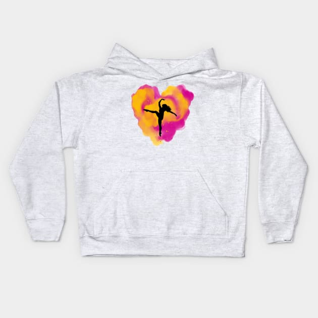 Holi Heart Dancer Kids Hoodie by laurie3